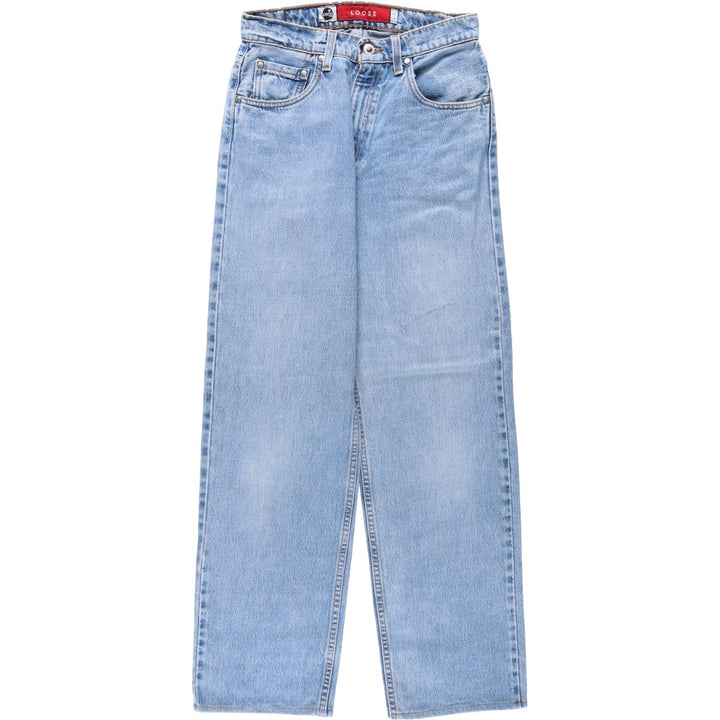 90'S Levi's Silver Tab Loose Tapered Denim Pants, Made in USA, Women's Size L (W28 equivalent), Vintage cotton blue type Vintage Second Hand