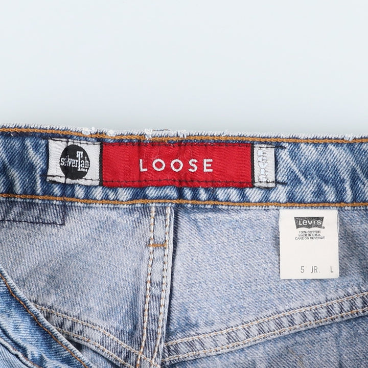 90'S Levi's Silver Tab Loose Tapered Denim Pants, Made in USA, Women's Size L (W28 equivalent), Vintage cotton blue type Vintage Second Hand