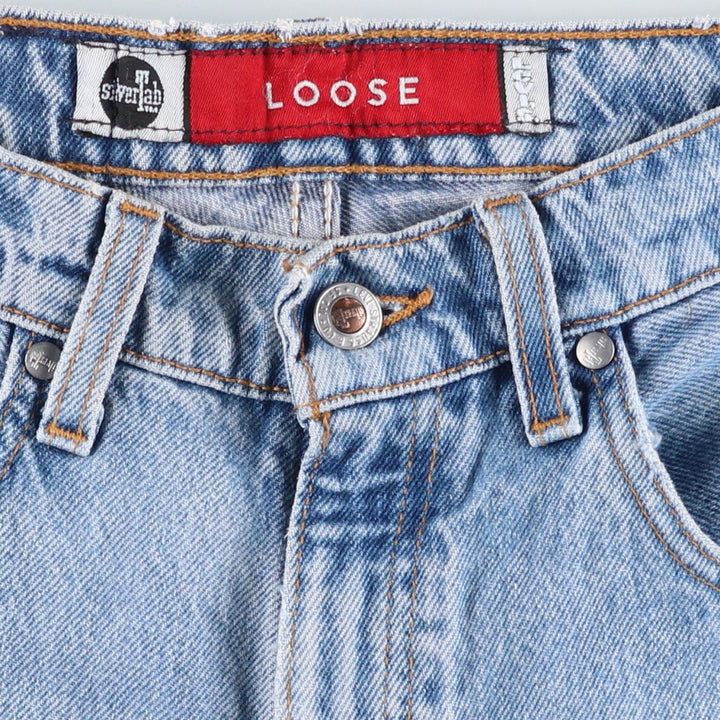 90'S Levi's Silver Tab Loose Tapered Denim Pants, Made in USA, Women's Size L (W28 equivalent), Vintage cotton blue type Vintage Second Hand