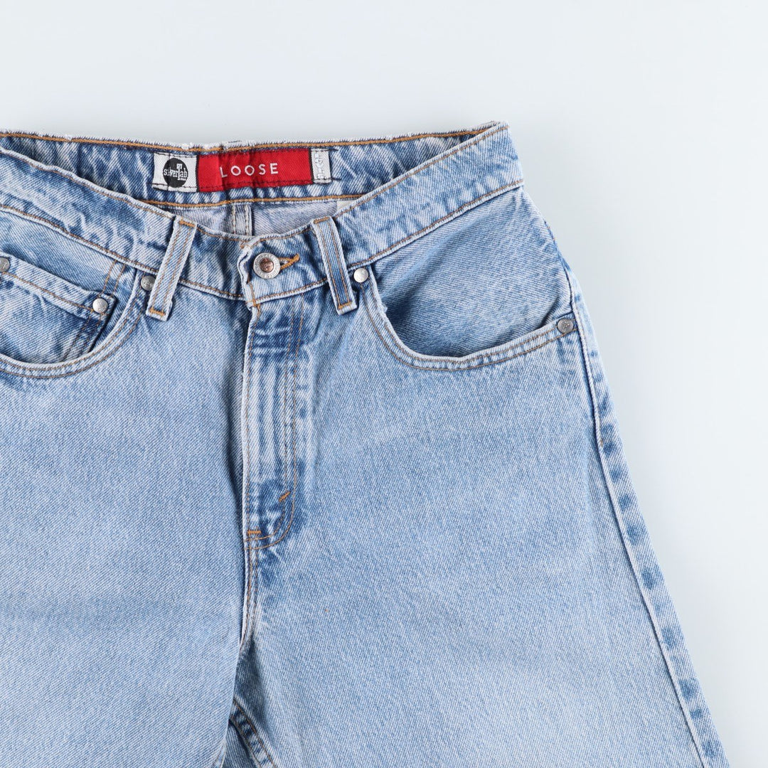 90'S Levi's Silver Tab Loose Tapered Denim Pants, Made in USA, Women's Size L (W28 equivalent), Vintage cotton blue type Vintage Second Hand