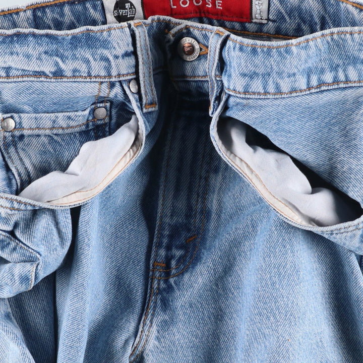 90'S Levi's Silver Tab Loose Tapered Denim Pants, Made in USA, Women's Size L (W28 equivalent), Vintage cotton blue type Vintage Second Hand