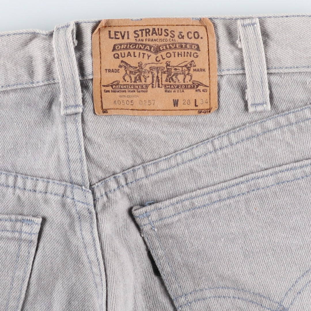 Levi's 40505-0257 Tapered Denim Pants, Made in USA, Women's Size L (equivalent to W28), Vintage. cotton gray type Vintage Second Hand