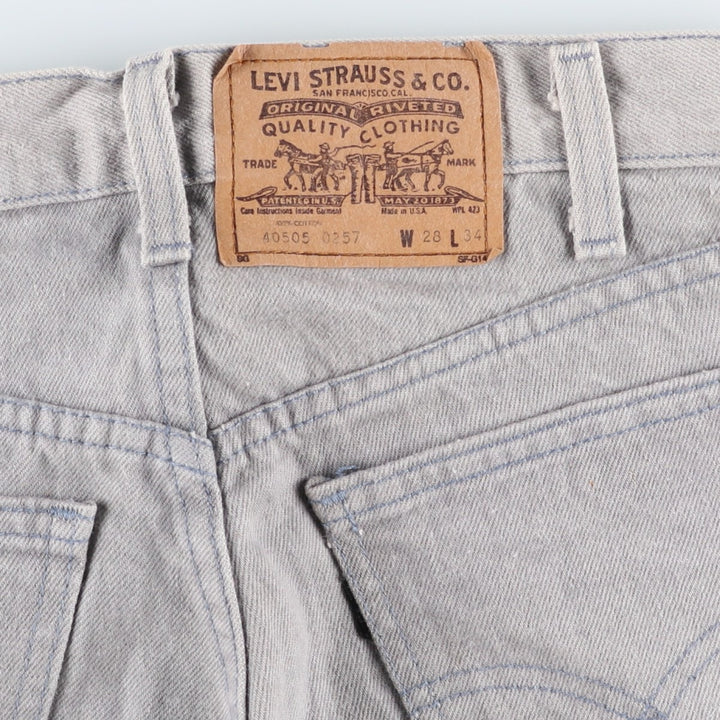 Levi's 40505-0257 Tapered Denim Pants, Made in USA, Women's Size L (equivalent to W28), Vintage. cotton gray type Vintage Second Hand