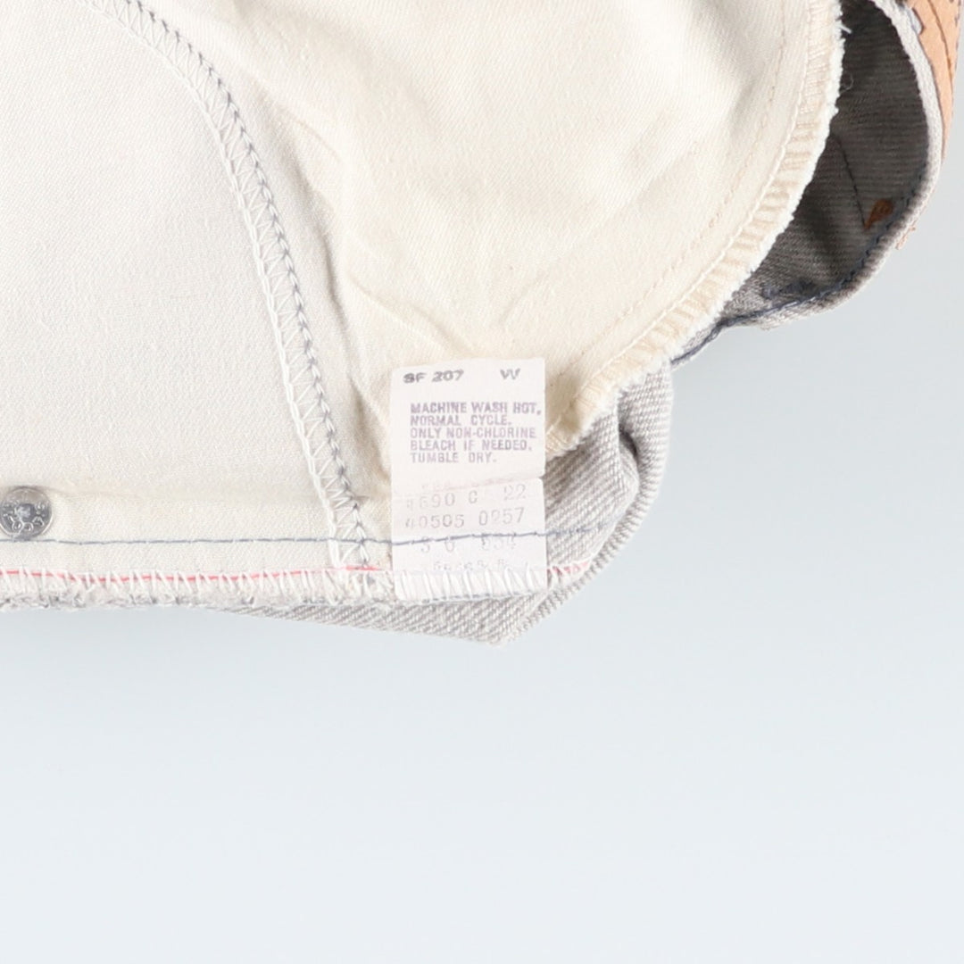 Levi's 40505-0257 Tapered Denim Pants, Made in USA, Women's Size L (equivalent to W28), Vintage. cotton gray type Vintage Second Hand