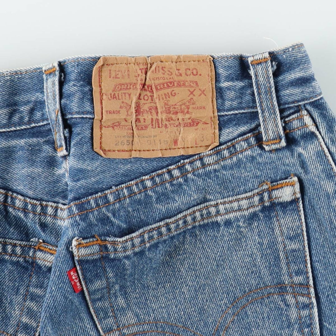 1980'S Levi's 26501-0118 Straight Denim Pants, Women's Size M (W26 equivalent), Vintage unclear blue type Vintage Second Hand