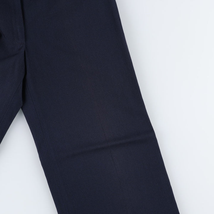 ~1990'S Wool Slacks Pants, Flared Pants, Women's Size L (W28 equivalent), Vintage wool navy blue type Vintage Second Hand