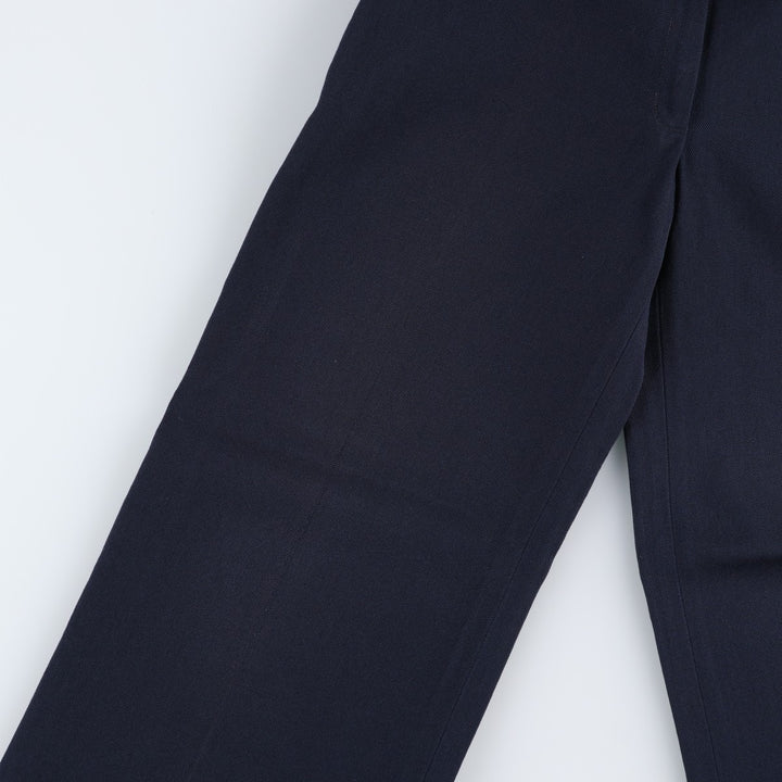 ~1990'S Wool Slacks Pants, Flared Pants, Women's Size L (W28 equivalent), Vintage wool navy blue type Vintage Second Hand