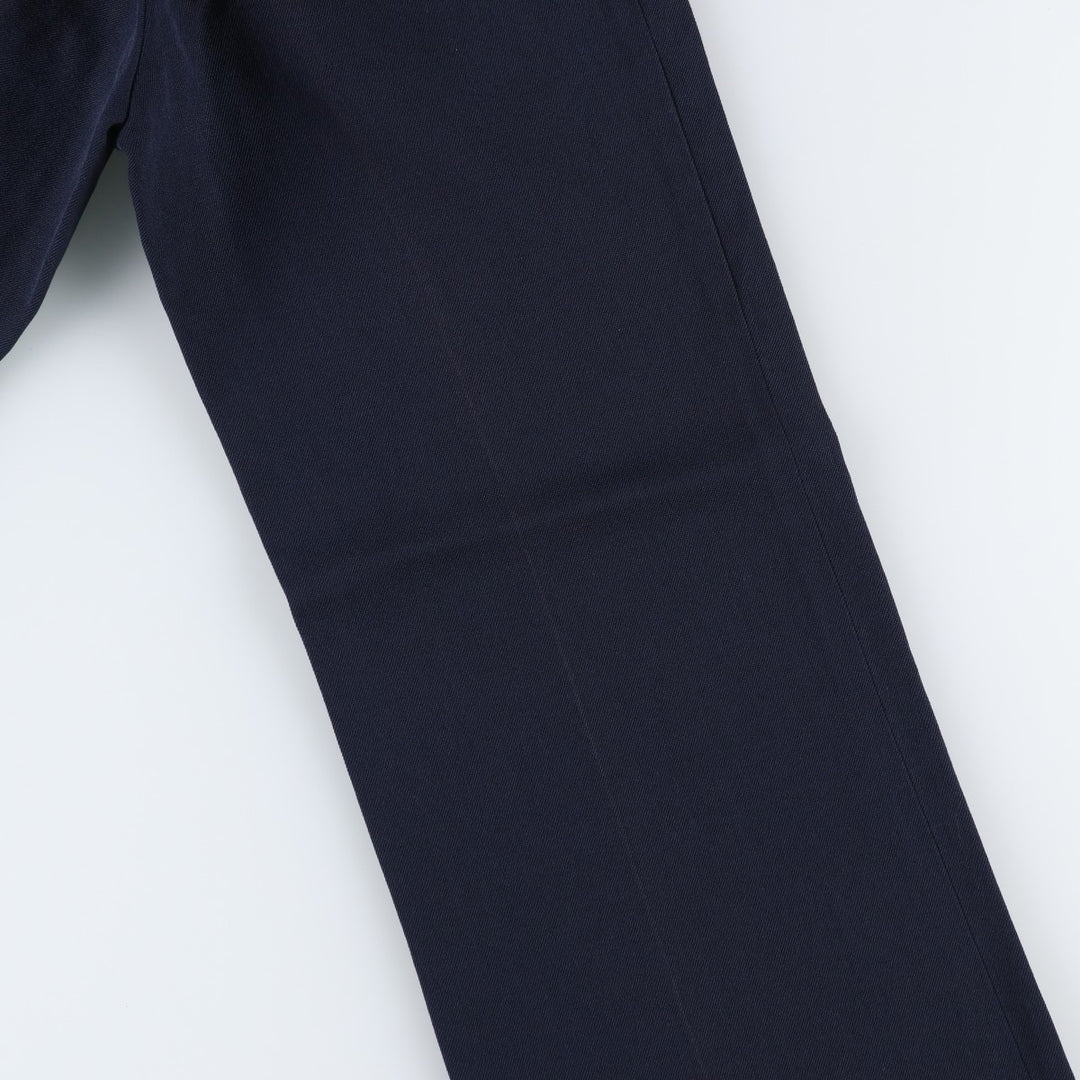 ~1990'S Wool Slacks Pants, Flared Pants, Women's Size L (W28 equivalent), Vintage wool navy blue type Vintage Second Hand