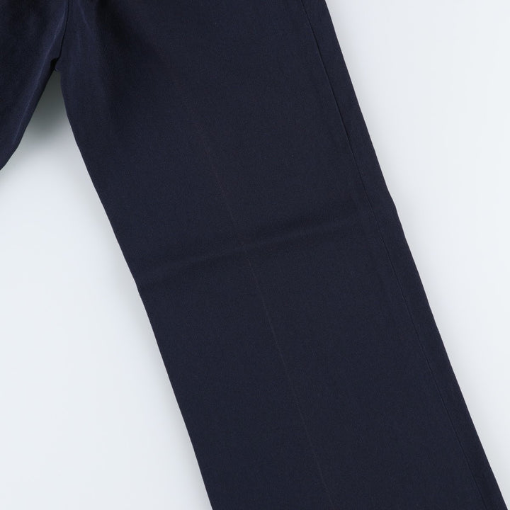 ~1990'S Wool Slacks Pants, Flared Pants, Women's Size L (W28 equivalent), Vintage wool navy blue type Vintage Second Hand