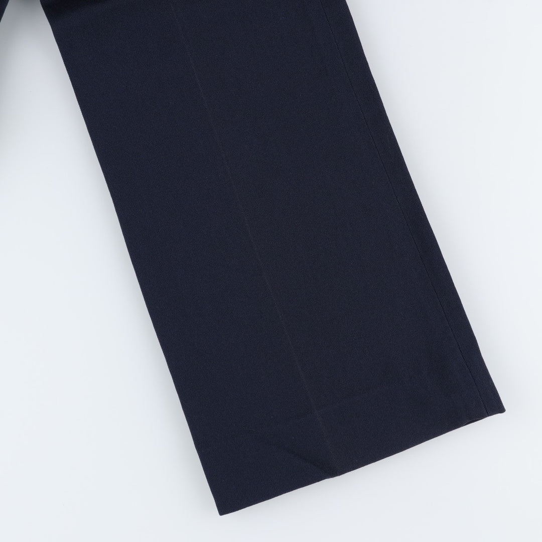 ~1990'S Wool Slacks Pants, Flared Pants, Women's Size L (W28 equivalent), Vintage wool navy blue type Vintage Second Hand
