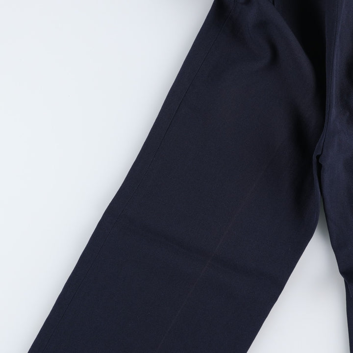 ~1990'S Wool Slacks Pants, Flared Pants, Women's Size L (W28 equivalent), Vintage wool navy blue type Vintage Second Hand