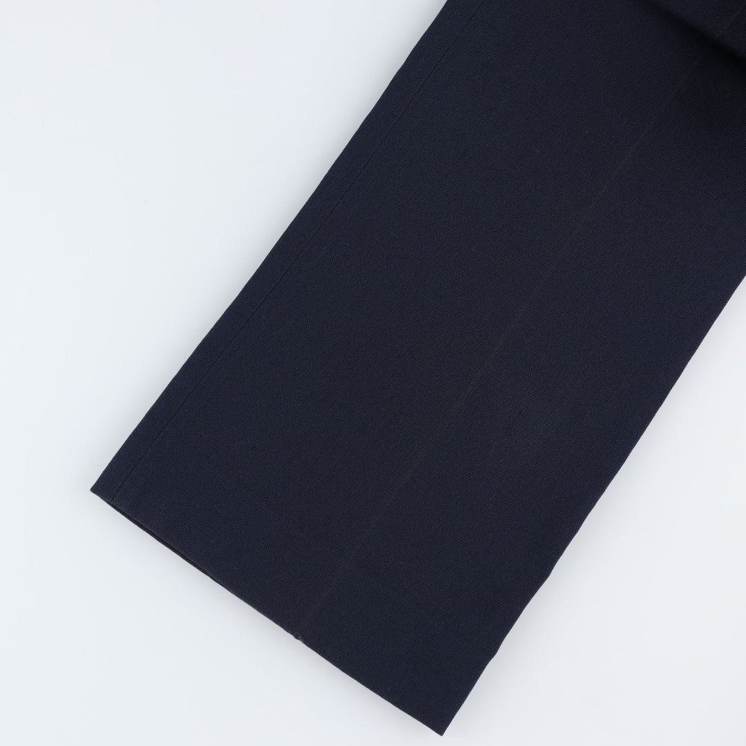 ~1990'S Wool Slacks Pants, Flared Pants, Women's Size L (W28 equivalent), Vintage wool navy blue type Vintage Second Hand