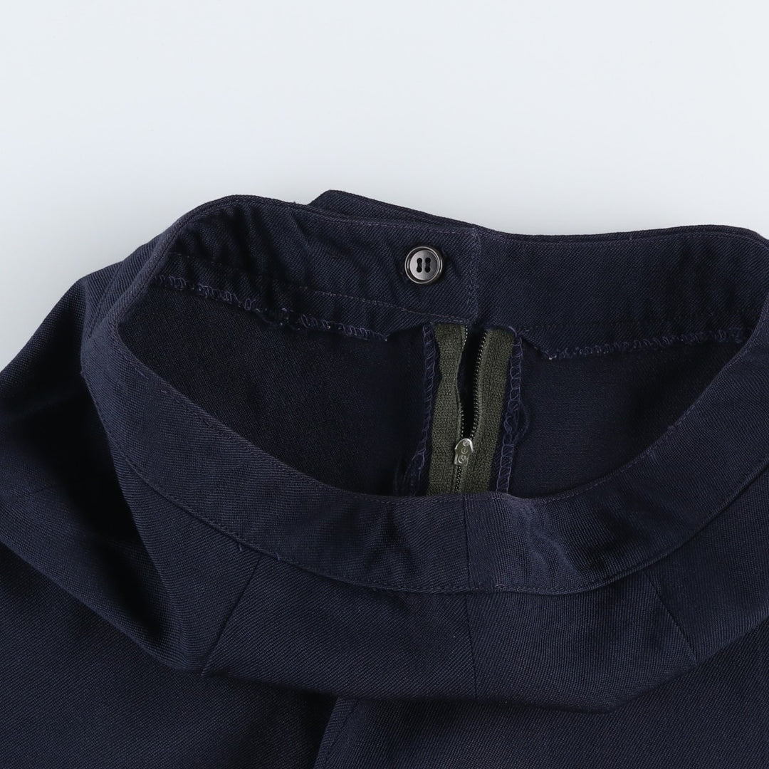 ~1990'S Wool Slacks Pants, Flared Pants, Women's Size L (W28 equivalent), Vintage wool navy blue type Vintage Second Hand