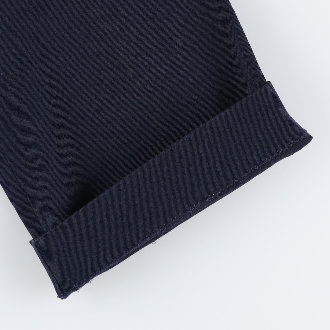 ~1990'S Wool Slacks Pants, Flared Pants, Women's Size L (W28 equivalent), Vintage wool navy blue type Vintage Second Hand