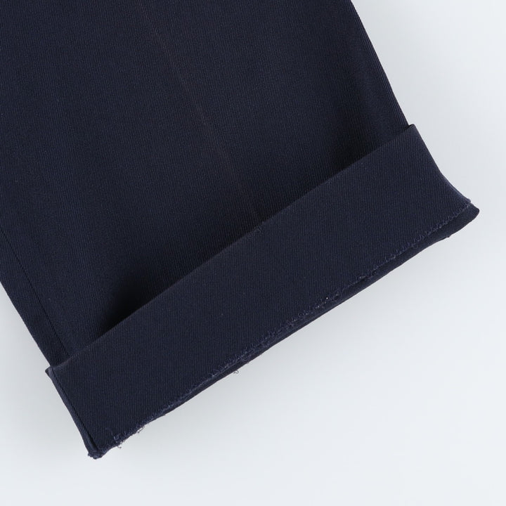 ~1990'S Wool Slacks Pants, Flared Pants, Women's Size L (W28 equivalent), Vintage wool navy blue type Vintage Second Hand