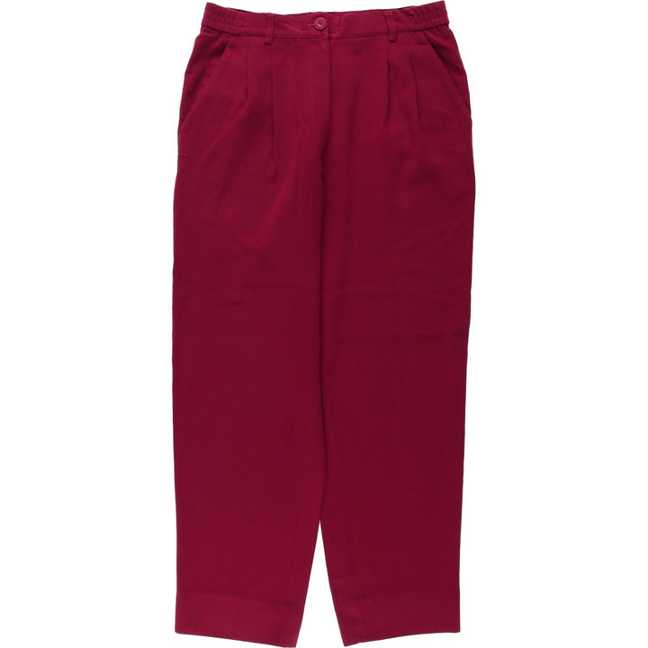 Balenciaga BALENCIAGA PARIS Two-Pleat Slacks Pants Women's XL (W31 equivalent) polyester wine-red Vintage Second Hand