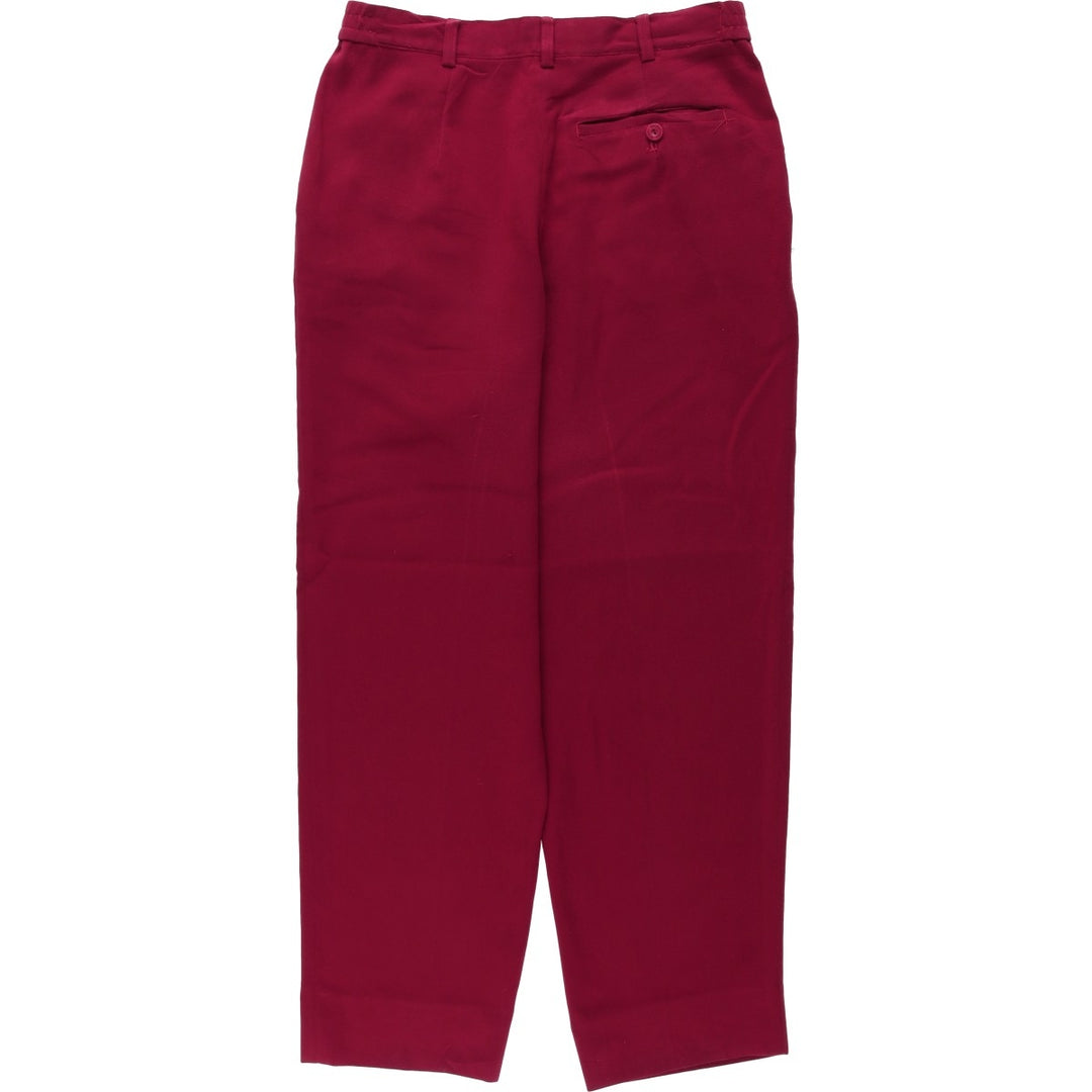 Balenciaga BALENCIAGA PARIS Two-Pleat Slacks Pants Women's XL (W31 equivalent) polyester wine-red Vintage Second Hand
