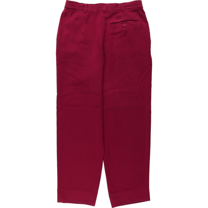 Balenciaga BALENCIAGA PARIS Two-Pleat Slacks Pants Women's XL (W31 equivalent) polyester wine-red Vintage Second Hand