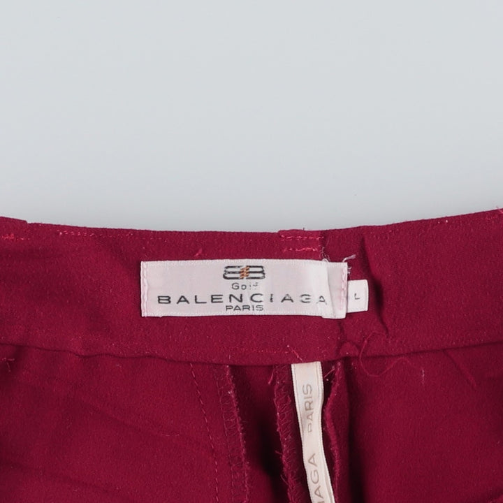 Balenciaga BALENCIAGA PARIS Two-Pleat Slacks Pants Women's XL (W31 equivalent) polyester wine-red Vintage Second Hand