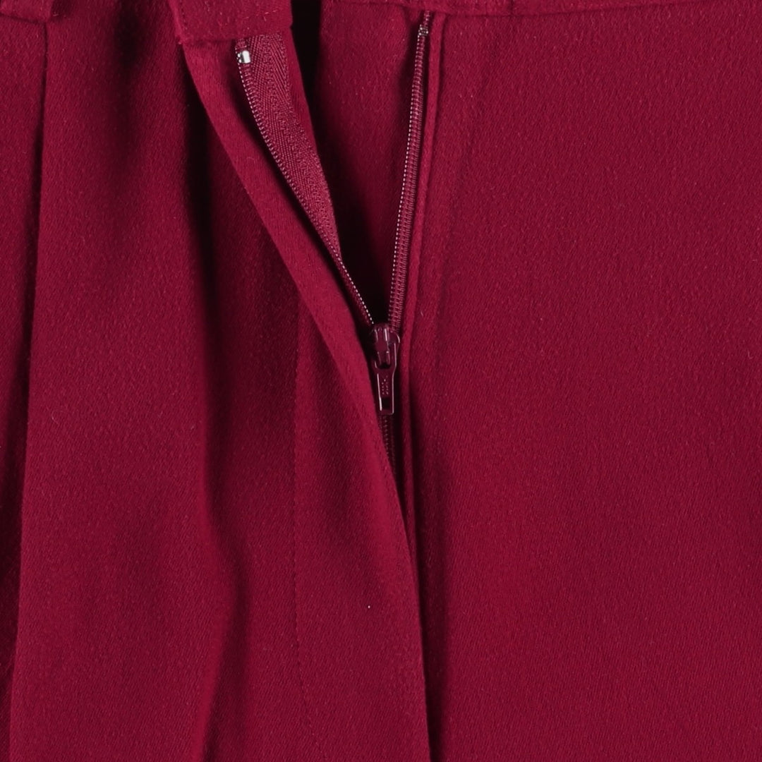 Balenciaga BALENCIAGA PARIS Two-Pleat Slacks Pants Women's XL (W31 equivalent) polyester wine-red Vintage Second Hand