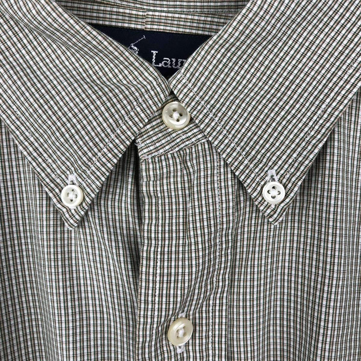 Ralph Lauren YARMOUTH Long Sleeve Button Down Check Shirt Men's XL cotton green type Vintage Second Hand