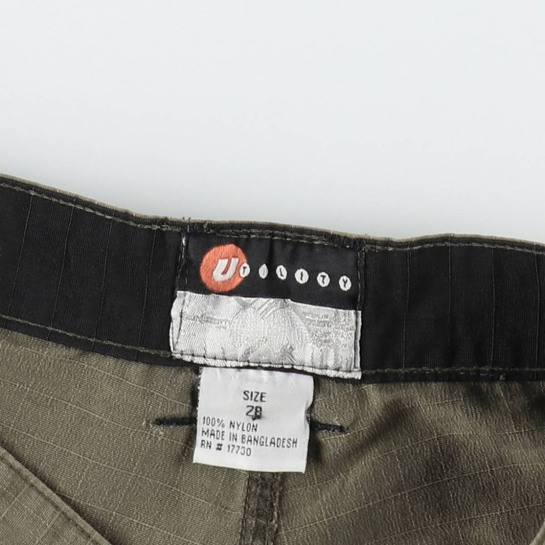 UTILITY 2WAY Ripstop Climbing Pants, Women's Size L (equivalent to W29) Nylon Khaki type Vintage Second Hand
