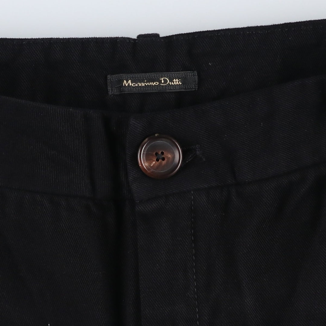 Massimo Dutti Chino Pants, Flared Pants, Women's Size L (equivalent to W28) unclear black type Vintage Second Hand