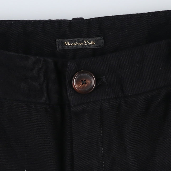 Massimo Dutti Chino Pants, Flared Pants, Women's Size L (equivalent to W28) unclear black type Vintage Second Hand