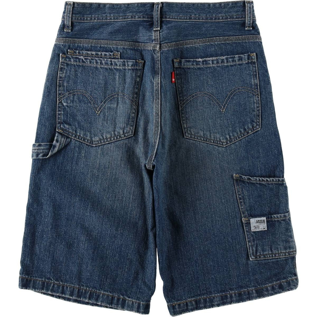 2000'S Levi's denim painter shorts, women's size XL (equivalent to W32). cotton blue type Vintage Second Hand