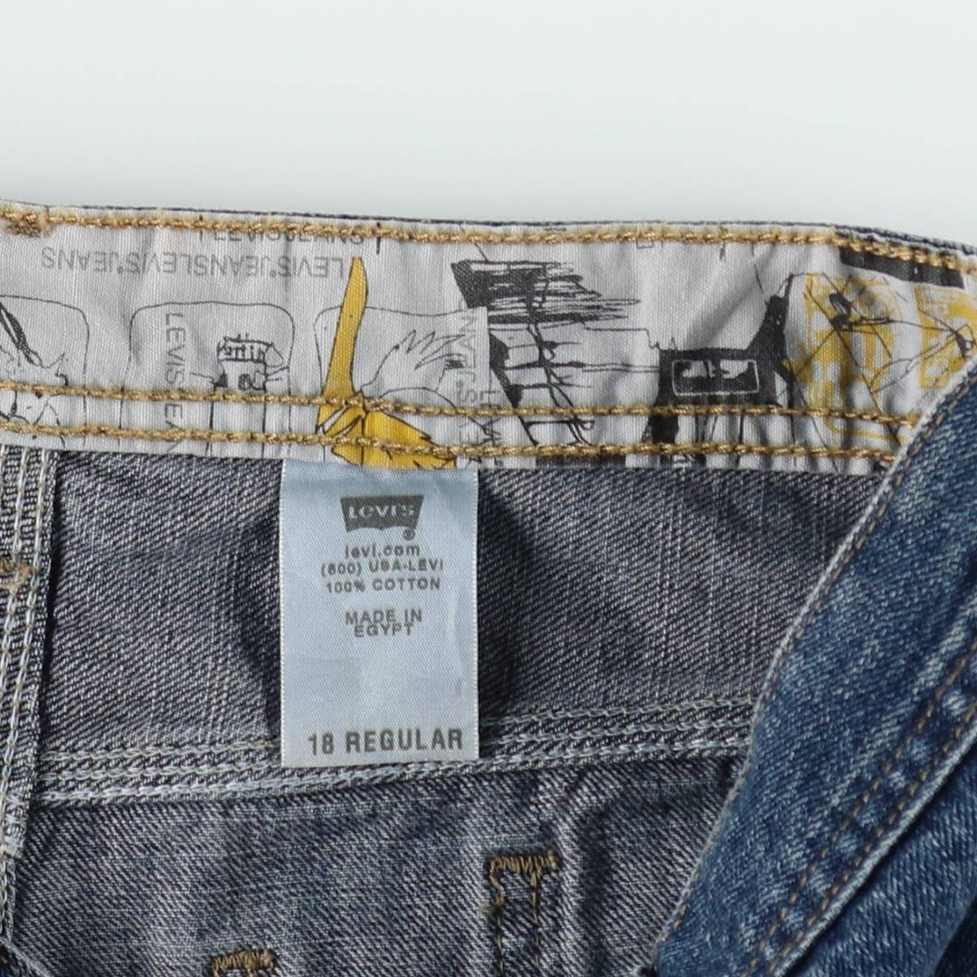 2000'S Levi's denim painter shorts, women's size XL (equivalent to W32). cotton blue type Vintage Second Hand