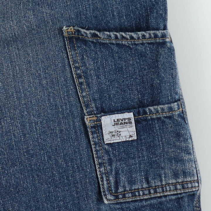 2000'S Levi's denim painter shorts, women's size XL (equivalent to W32). cotton blue type Vintage Second Hand