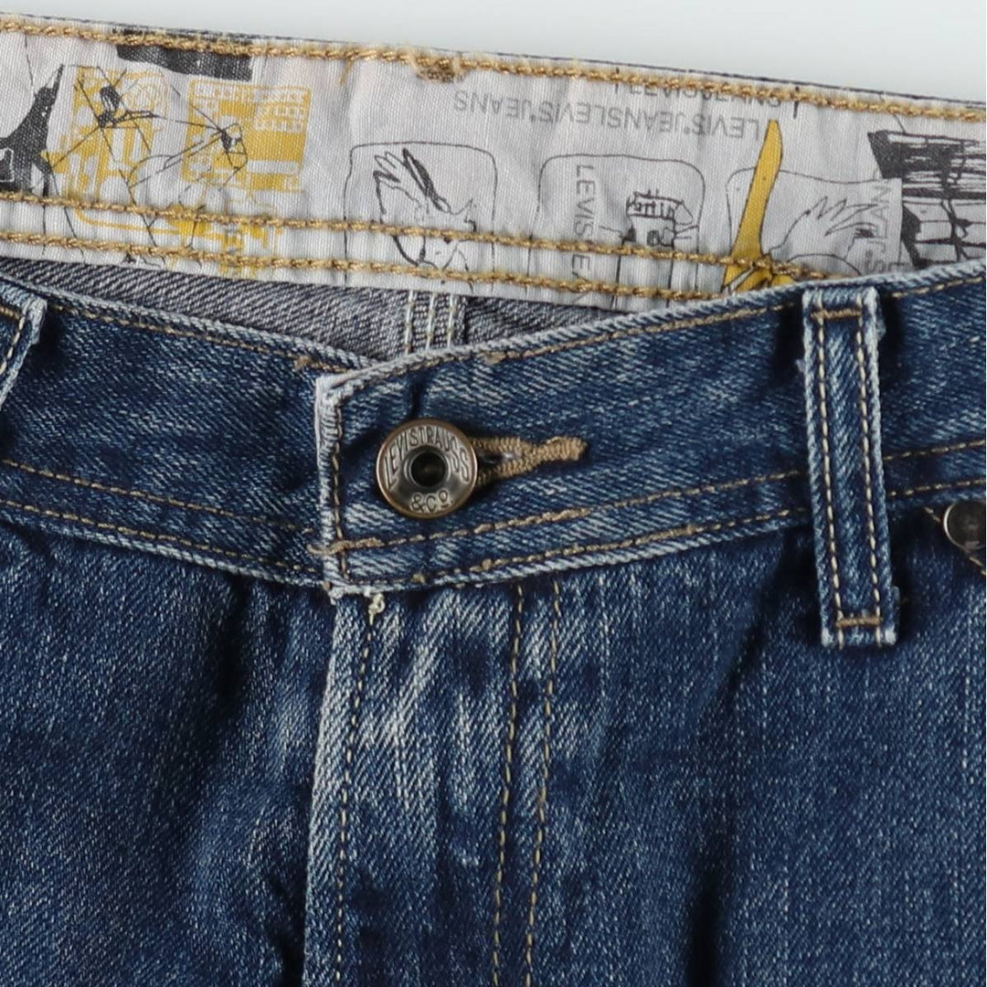 2000'S Levi's denim painter shorts, women's size XL (equivalent to W32). cotton blue type Vintage Second Hand