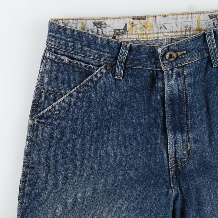 2000'S Levi's denim painter shorts, women's size XL (equivalent to W32). cotton blue type Vintage Second Hand