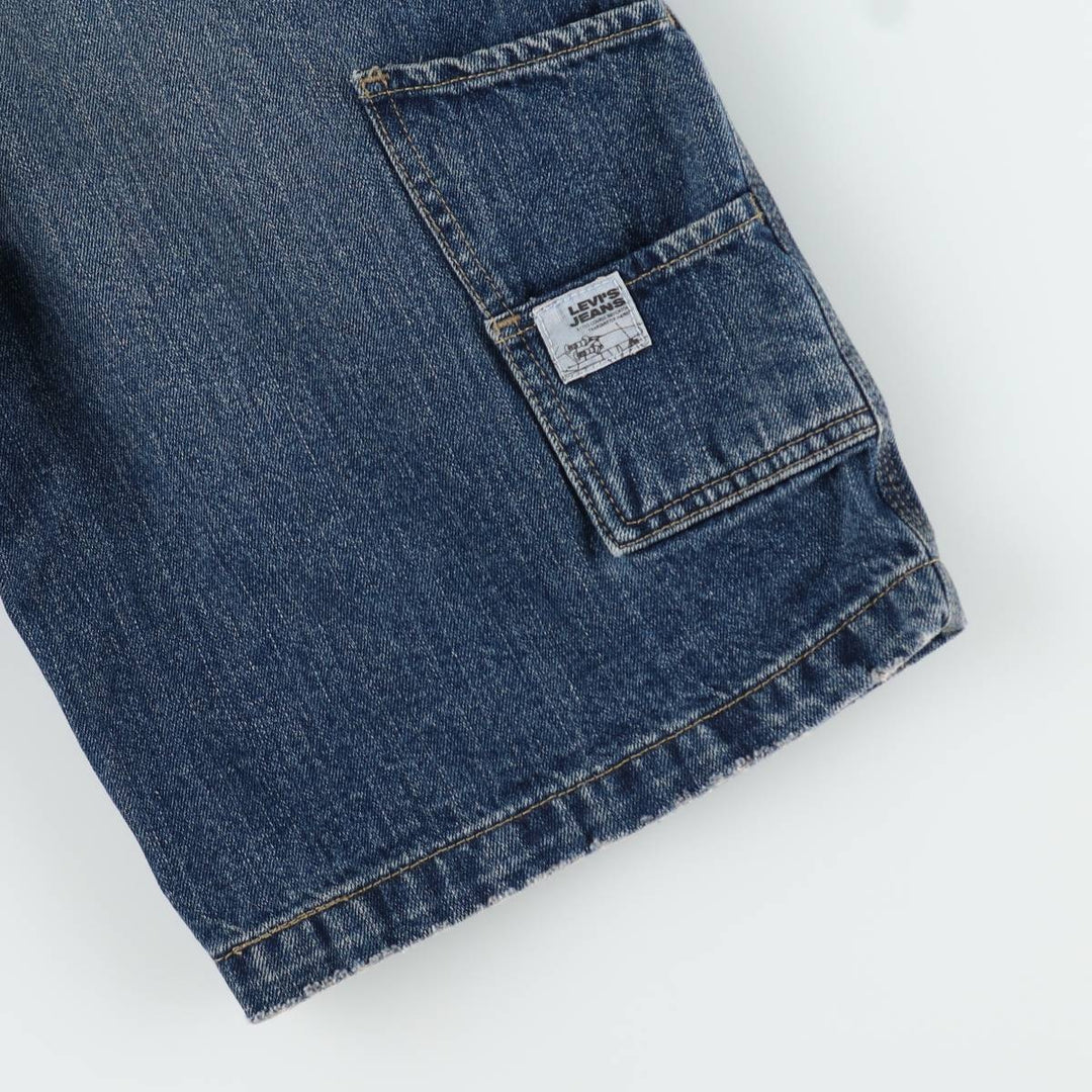 2000'S Levi's denim painter shorts, women's size XL (equivalent to W32). cotton blue type Vintage Second Hand