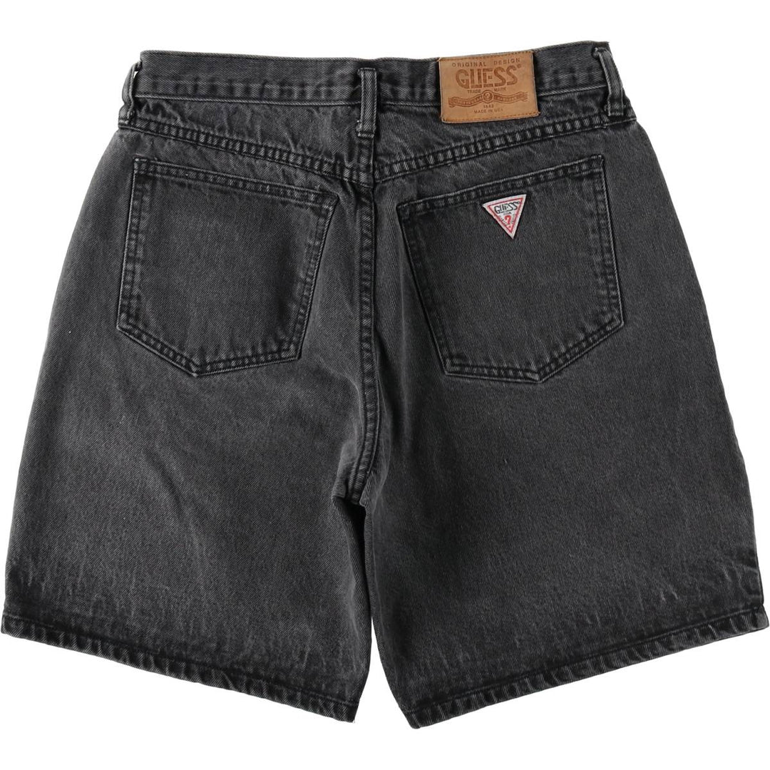80s-90'S Guess by Georges Marciano denim shorts, made in the USA, women's size XL (equivalent to W31), vintage. cotton black type Vintage Second Hand