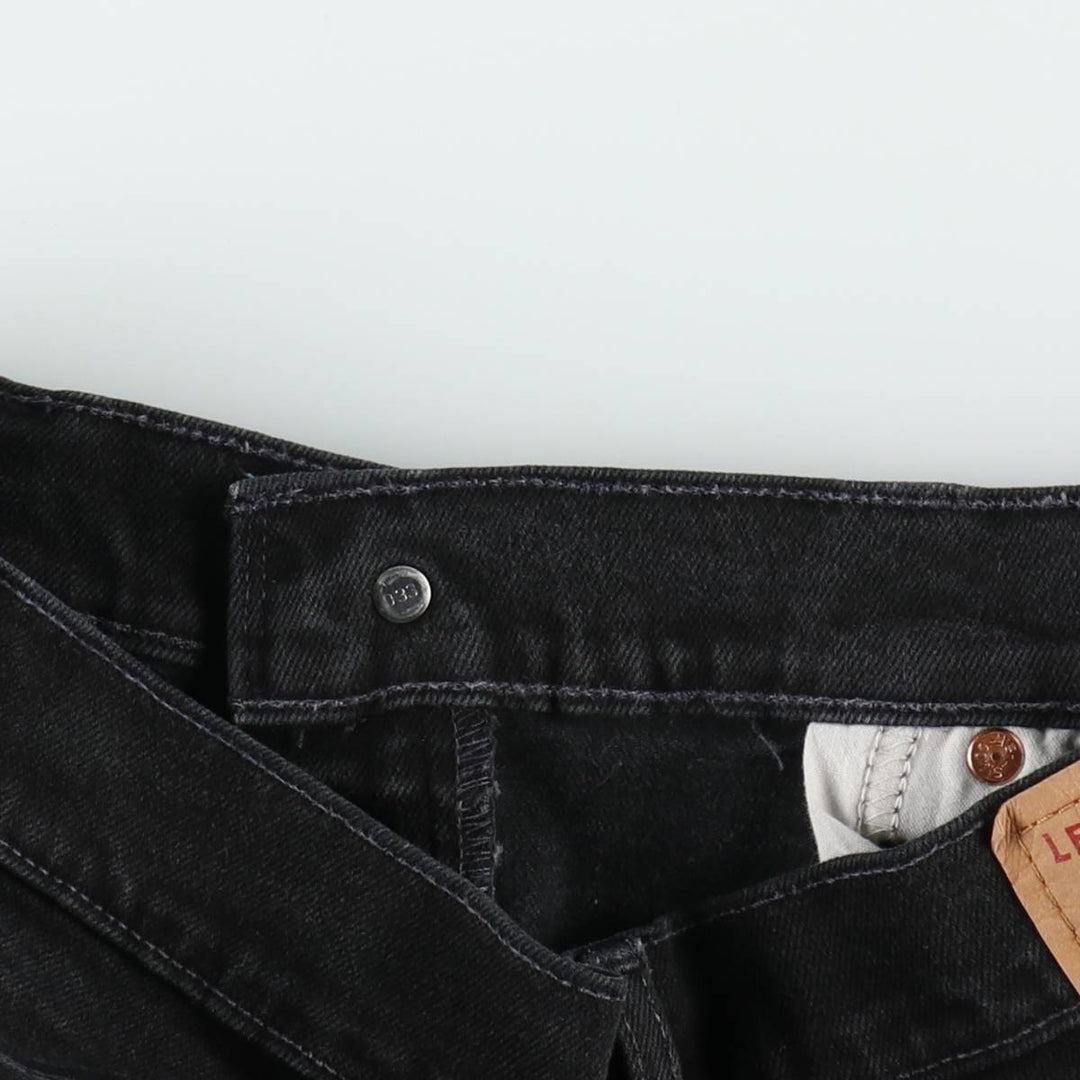 2000'S Levi's 550 Relaxed Fit Black Denim Shorts, Women's Size L (W30 equivalent) cotton black type Vintage Second Hand