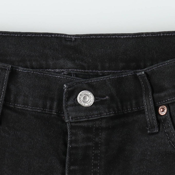 2000'S Levi's 550 Relaxed Fit Black Denim Shorts, Women's Size L (W30 equivalent) cotton black type Vintage Second Hand