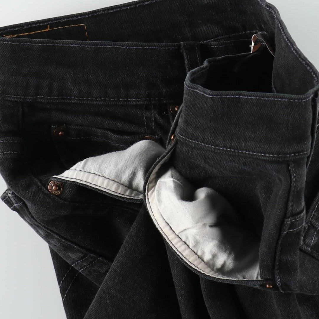 2000'S Levi's 550 Relaxed Fit Black Denim Shorts, Women's Size L (W30 equivalent) cotton black type Vintage Second Hand