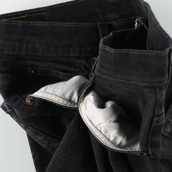 2000'S Levi's 550 Relaxed Fit Black Denim Shorts, Women's Size L (W30 equivalent) cotton black type Vintage Second Hand