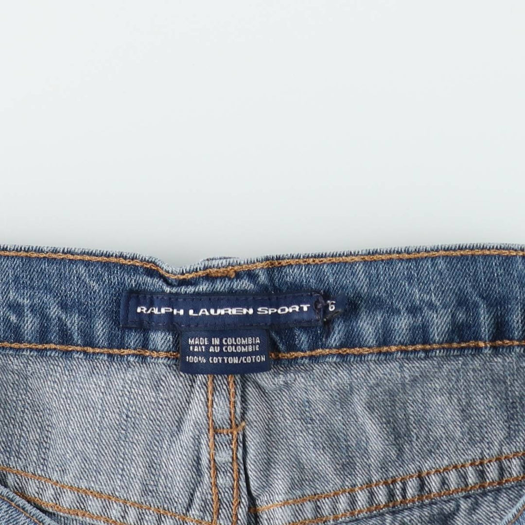 Ralph Lauren RALPH LAUREN SPORT denim shorts, women's size XXL (equivalent to W34). cotton blue type Vintage Second Hand