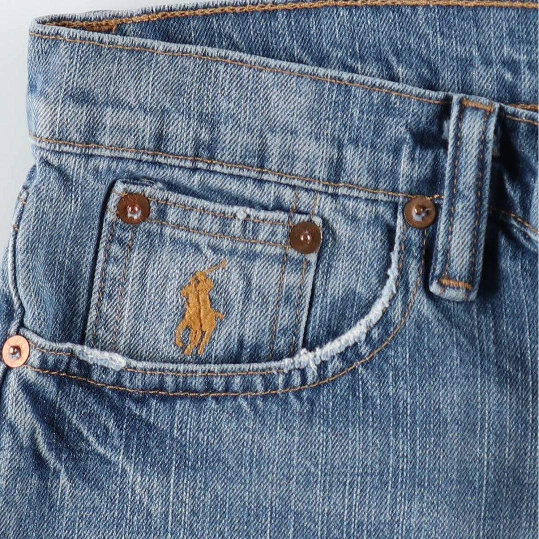 Ralph Lauren RALPH LAUREN SPORT denim shorts, women's size XXL (equivalent to W34). cotton blue type Vintage Second Hand