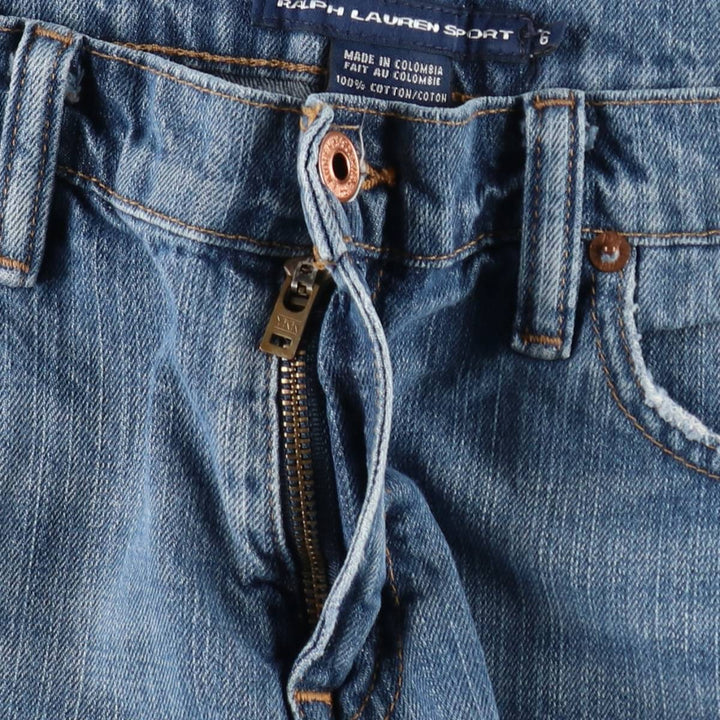 Ralph Lauren RALPH LAUREN SPORT denim shorts, women's size XXL (equivalent to W34). cotton blue type Vintage Second Hand