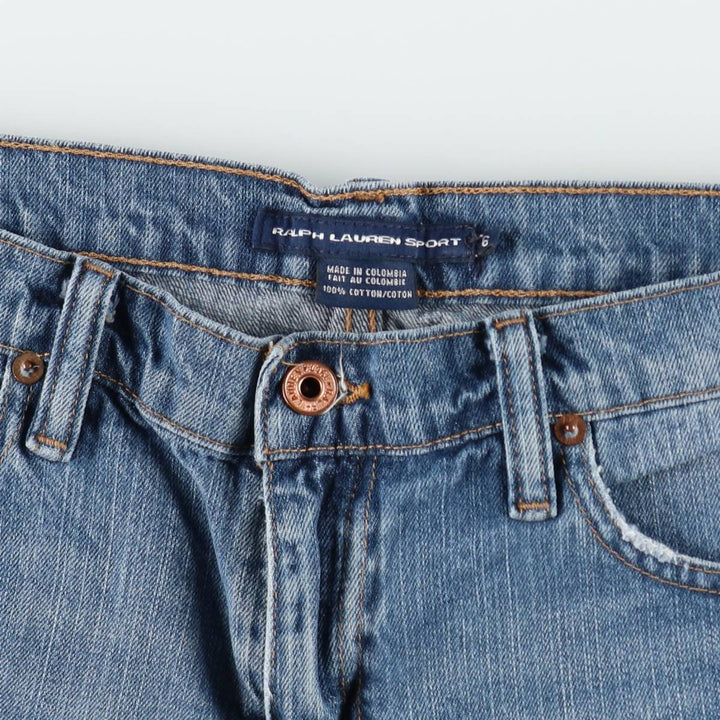 Ralph Lauren RALPH LAUREN SPORT denim shorts, women's size XXL (equivalent to W34). cotton blue type Vintage Second Hand