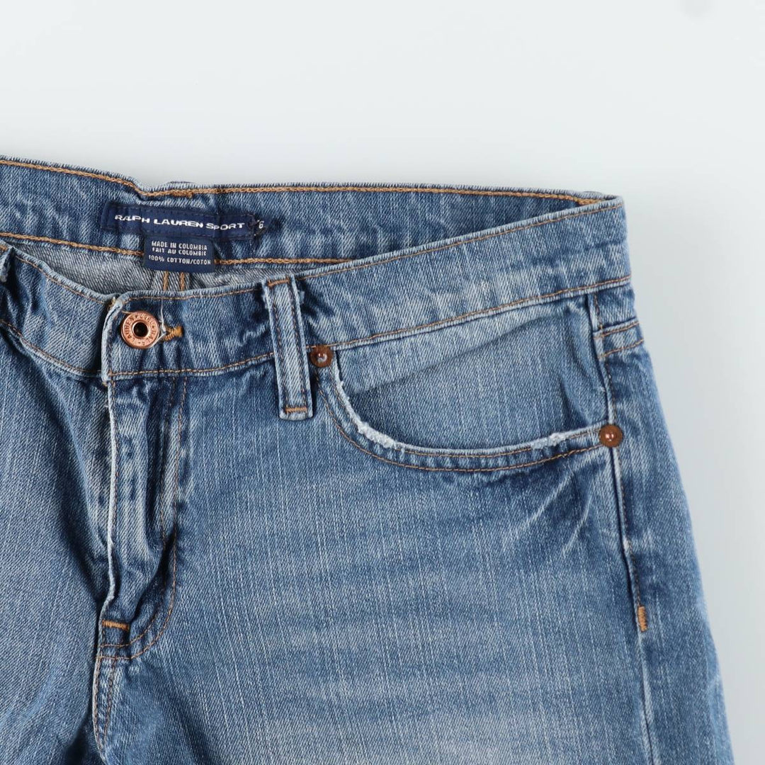 Ralph Lauren RALPH LAUREN SPORT denim shorts, women's size XXL (equivalent to W34). cotton blue type Vintage Second Hand