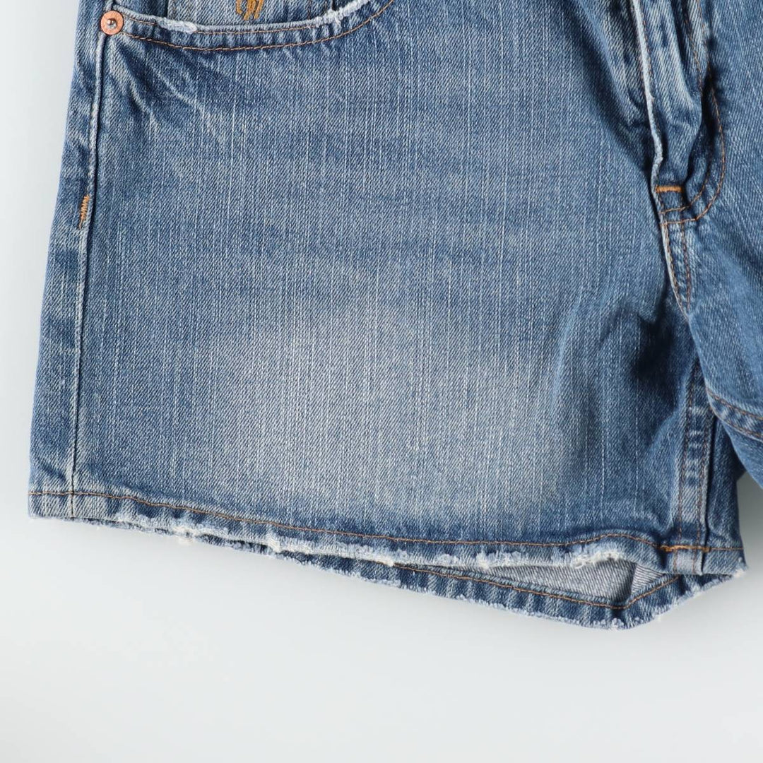 Ralph Lauren RALPH LAUREN SPORT denim shorts, women's size XXL (equivalent to W34). cotton blue type Vintage Second Hand