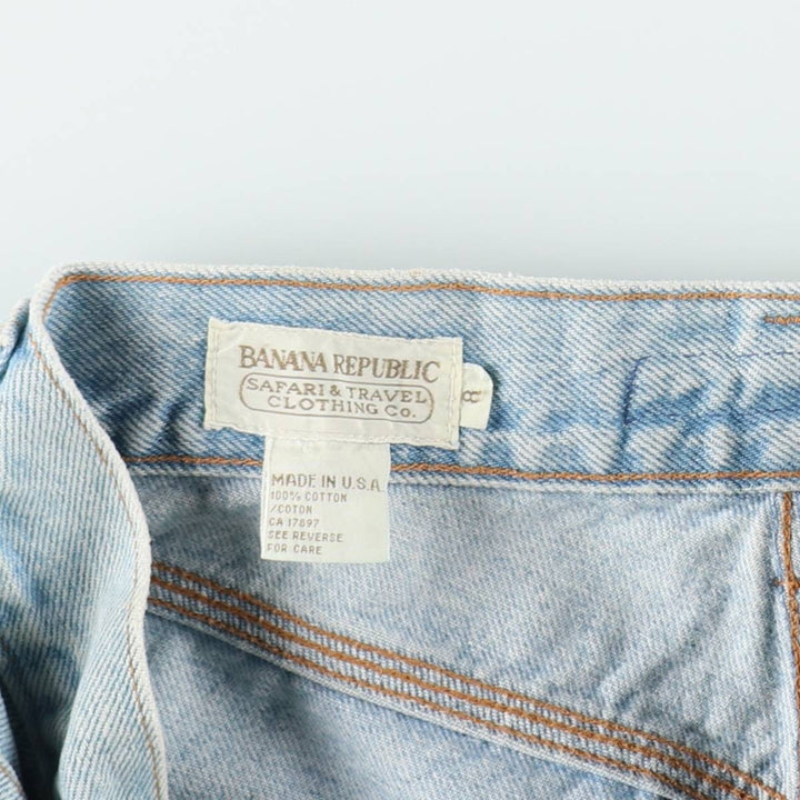 1980'S Banana Republic denim shorts, made in the USA, women's size L (equivalent to W30), vintage. cotton blue type Vintage Second Hand