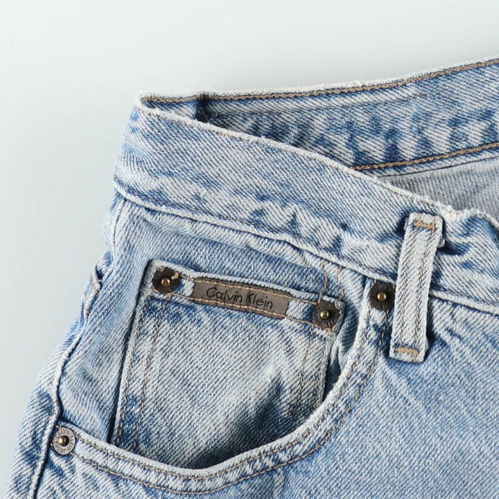 Calvin Klein denim shorts, made in the USA, women's size L (equivalent to W28). cotton blue type Vintage Second Hand