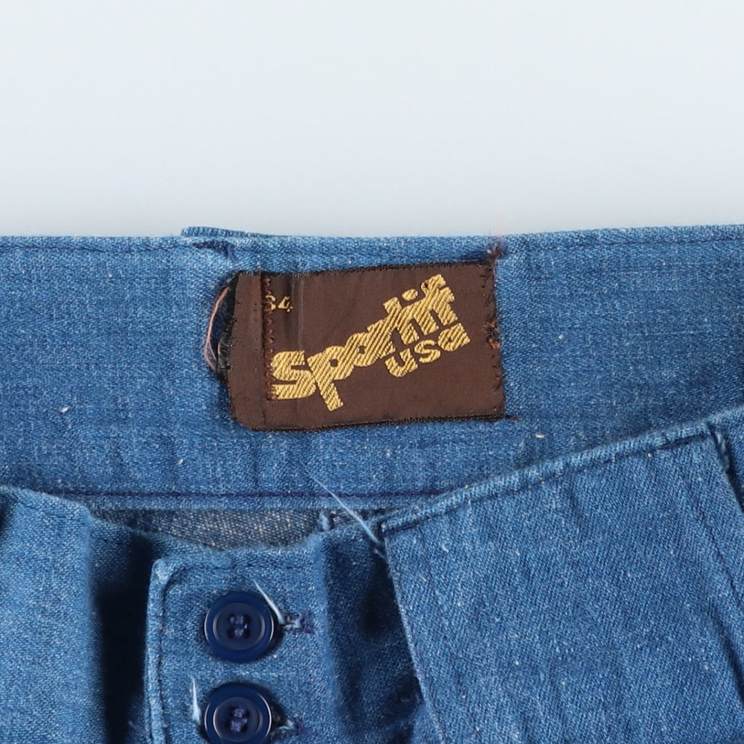 Sportif Denim Shorts, Women's Size L (equivalent to W30), Vintage unclear blue type Vintage Second Hand