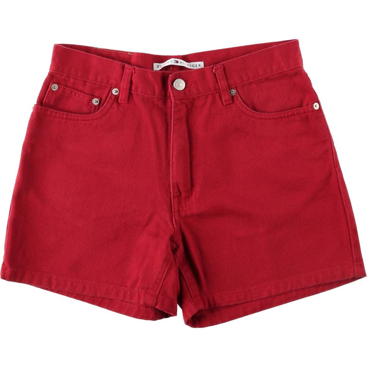 2000'S Tommy Hilfiger Chino Shorts, Women's Size L (W28 equivalent) cotton red type Vintage Second Hand