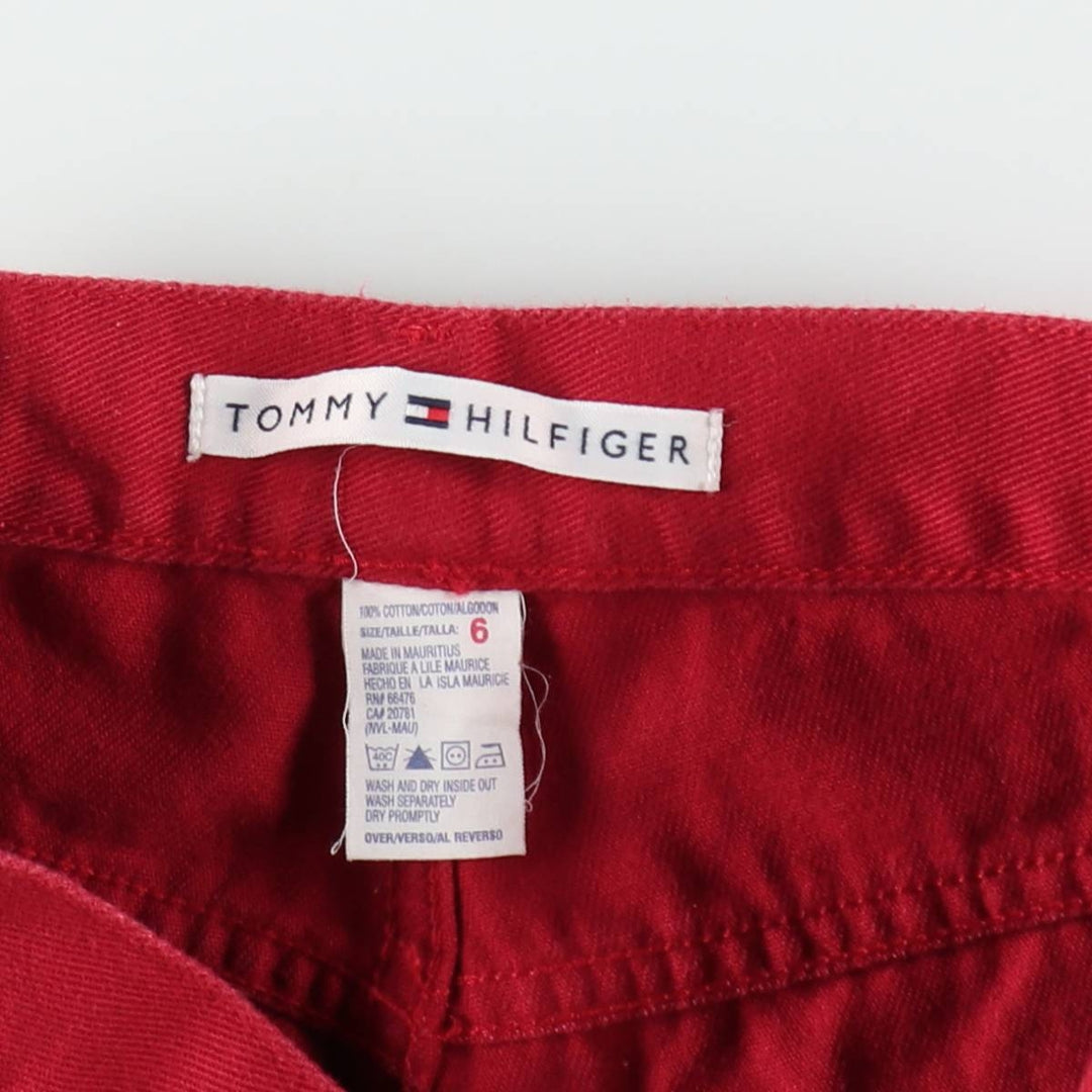2000'S Tommy Hilfiger Chino Shorts, Women's Size L (W28 equivalent) cotton red type Vintage Second Hand